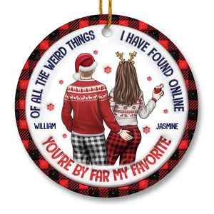 My Love For You Grows Stronger - Couple Personalized Custom 3D Inflated Effect Printed Ornament - Ceramic Round Shaped - Christmas Gift For Husband Wife, Anniversary