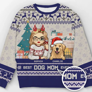 Best Fur Mom Ever - Dog & Cat Personalized Custom Ugly Sweatshirt - Unisex Wool Jumper - Christmas Gift For Pet Owners, Pet Lovers