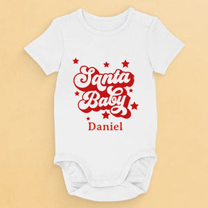 Our Little Santa Fills Our Hearts With Christmas Joy - Family Personalized Custom Baby Onesie - Christmas Gift For Baby Kids, Newborn Baby