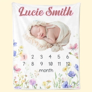 Custom Photo My New World Starts With You - Family Personalized Custom Baby Blanket - Gift For Baby Kids, Newborn Baby