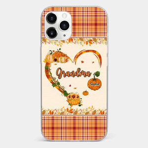 Family Time Is Like A Cozy Pumpkin Patch On A Crisp Autumn Day - Family Personalized Custom Clear Phone Case - Autumn Fall Gift For Grandma