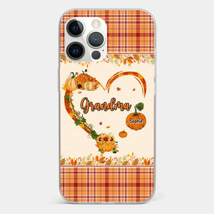 Family Time Is Like A Cozy Pumpkin Patch On A Crisp Autumn Day - Family Personalized Custom Clear Phone Case - Autumn Fall Gift For Grandma