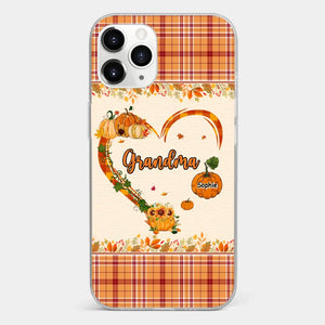 Family Time Is Like A Cozy Pumpkin Patch On A Crisp Autumn Day - Family Personalized Custom Clear Phone Case - Autumn Fall Gift For Grandma