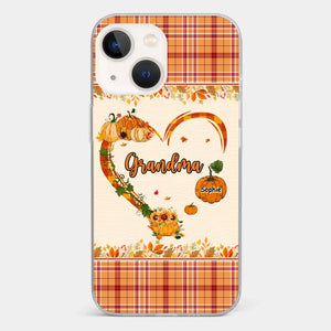 Family Time Is Like A Cozy Pumpkin Patch On A Crisp Autumn Day - Family Personalized Custom Clear Phone Case - Autumn Fall Gift For Grandma