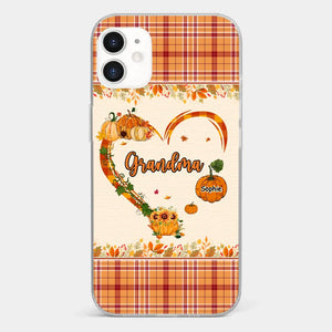 Family Time Is Like A Cozy Pumpkin Patch On A Crisp Autumn Day - Family Personalized Custom Clear Phone Case - Autumn Fall Gift For Grandma