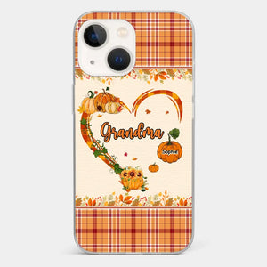 Family Time Is Like A Cozy Pumpkin Patch On A Crisp Autumn Day - Family Personalized Custom Clear Phone Case - Autumn Fall Gift For Grandma