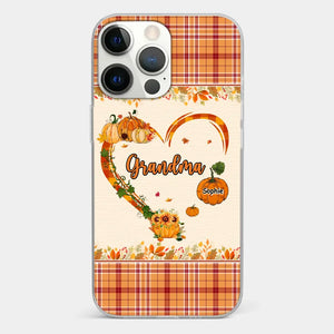 Family Time Is Like A Cozy Pumpkin Patch On A Crisp Autumn Day - Family Personalized Custom Clear Phone Case - Autumn Fall Gift For Grandma