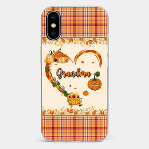 Family Time Is Like A Cozy Pumpkin Patch On A Crisp Autumn Day - Family Personalized Custom Clear Phone Case - Autumn Fall Gift For Grandma