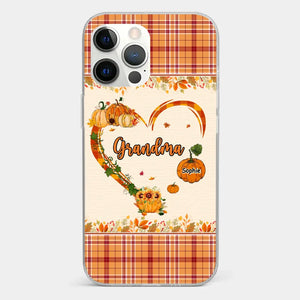 Family Time Is Like A Cozy Pumpkin Patch On A Crisp Autumn Day - Family Personalized Custom Clear Phone Case - Autumn Fall Gift For Grandma