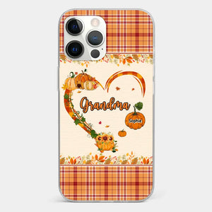 Family Time Is Like A Cozy Pumpkin Patch On A Crisp Autumn Day - Family Personalized Custom Clear Phone Case - Autumn Fall Gift For Grandma