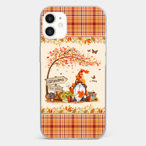 Oh My Gourd I Love Fall - Family Personalized Custom Clear Phone Case - Autumn Fall Gift For Grandma