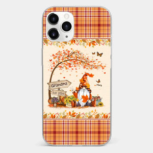 Oh My Gourd I Love Fall - Family Personalized Custom Clear Phone Case - Autumn Fall Gift For Grandma