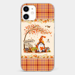 Oh My Gourd I Love Fall - Family Personalized Custom Clear Phone Case - Autumn Fall Gift For Grandma