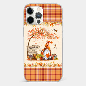 Oh My Gourd I Love Fall - Family Personalized Custom Clear Phone Case - Autumn Fall Gift For Grandma