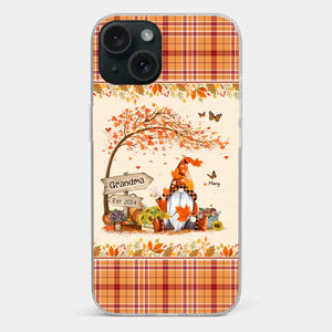 Oh My Gourd I Love Fall - Family Personalized Custom Clear Phone Case - Autumn Fall Gift For Grandma