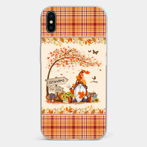 Oh My Gourd I Love Fall - Family Personalized Custom Clear Phone Case - Autumn Fall Gift For Grandma