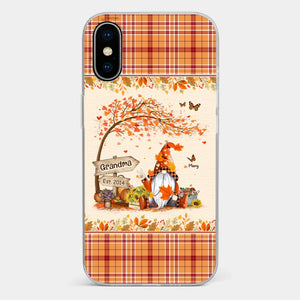 Oh My Gourd I Love Fall - Family Personalized Custom Clear Phone Case - Autumn Fall Gift For Grandma