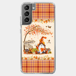 Oh My Gourd I Love Fall - Family Personalized Custom Clear Phone Case - Autumn Fall Gift For Grandma