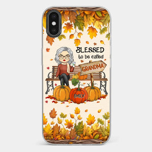 Grandma's Love Is The Heart Of Our Family - Family Personalized Custom Clear Phone Case - Autumn Fall Gift For Grandma