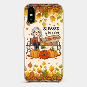 Grandma's Love Is The Heart Of Our Family - Family Personalized Custom Clear Phone Case - Autumn Fall Gift For Grandma