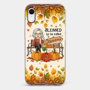 Grandma's Love Is The Heart Of Our Family - Family Personalized Custom Clear Phone Case - Autumn Fall Gift For Grandma