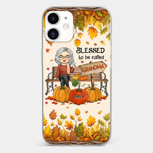 Grandma's Love Is The Heart Of Our Family - Family Personalized Custom Clear Phone Case - Autumn Fall Gift For Grandma