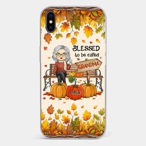 Grandma's Love Is The Heart Of Our Family - Family Personalized Custom Clear Phone Case - Autumn Fall Gift For Grandma