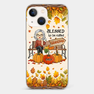 Grandma's Love Is The Heart Of Our Family - Family Personalized Custom Clear Phone Case - Autumn Fall Gift For Grandma