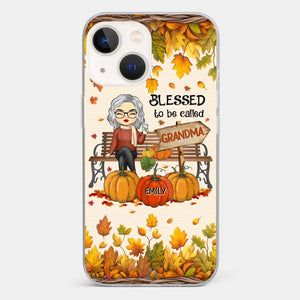 Grandma's Love Is The Heart Of Our Family - Family Personalized Custom Clear Phone Case - Autumn Fall Gift For Grandma