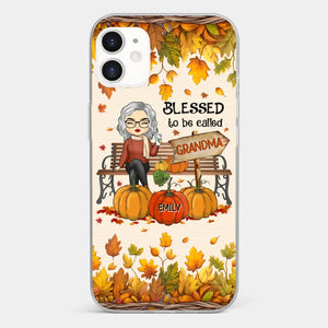 Grandma's Love Is The Heart Of Our Family - Family Personalized Custom Clear Phone Case - Autumn Fall Gift For Grandma