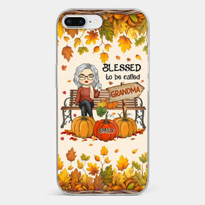 Grandma's Love Is The Heart Of Our Family - Family Personalized Custom Clear Phone Case - Autumn Fall Gift For Grandma