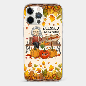 Grandma's Love Is The Heart Of Our Family - Family Personalized Custom Clear Phone Case - Autumn Fall Gift For Grandma