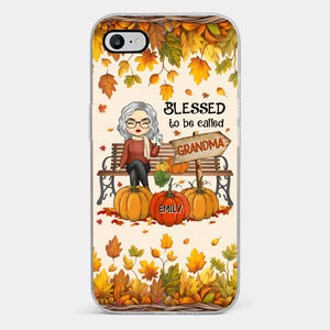 Grandma's Love Is The Heart Of Our Family - Family Personalized Custom Clear Phone Case - Autumn Fall Gift For Grandma