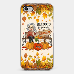 Grandma's Love Is The Heart Of Our Family - Family Personalized Custom Clear Phone Case - Autumn Fall Gift For Grandma