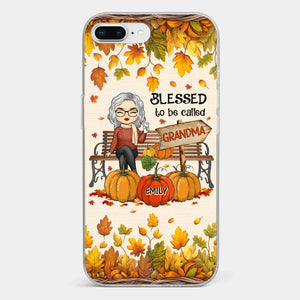 Grandma's Love Is The Heart Of Our Family - Family Personalized Custom Clear Phone Case - Autumn Fall Gift For Grandma