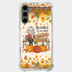 Grandma's Love Is The Heart Of Our Family - Family Personalized Custom Clear Phone Case - Autumn Fall Gift For Grandma