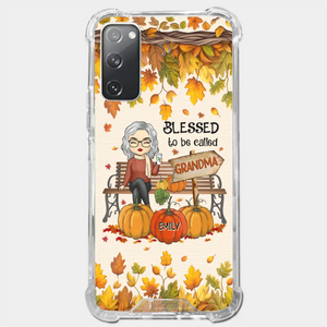 Grandma's Love Is The Heart Of Our Family - Family Personalized Custom Clear Phone Case - Autumn Fall Gift For Grandma