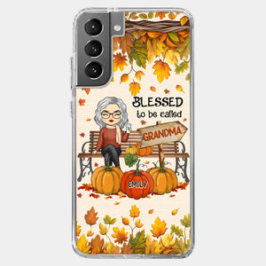 Grandma's Love Is The Heart Of Our Family - Family Personalized Custom Clear Phone Case - Autumn Fall Gift For Grandma