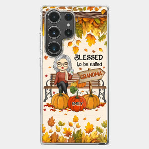 Grandma's Love Is The Heart Of Our Family - Family Personalized Custom Clear Phone Case - Autumn Fall Gift For Grandma