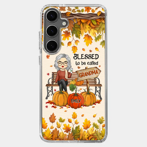 Grandma's Love Is The Heart Of Our Family - Family Personalized Custom Clear Phone Case - Autumn Fall Gift For Grandma