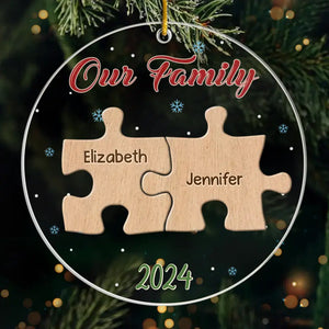 Love Makes A Family Complete - Family Personalized Custom Ornament - Acrylic Custom Shaped - Christmas Gift For Family Members