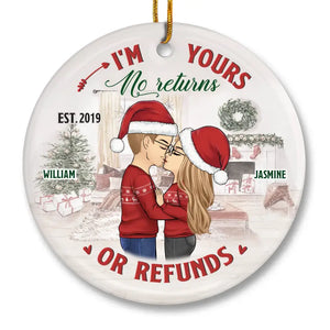 Our Love Is The Magic Of Christmas - Couple Personalized Custom Ornament - Ceramic Round Shaped - Christmas Gift For Husband Wife, Anniversary