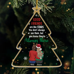 Our Friendship Is The Star On The Top Of Christmas Tree - Bestie Personalized Custom Ornament - Acrylic Custom Shaped - Christmas Gift For Best Friends, BFF, Sisters