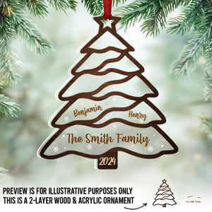 Families Are The Best Gift Of All At Christmas - Family Personalized Custom Wood & Acrylic Ornament - Christmas Gift For Family Members