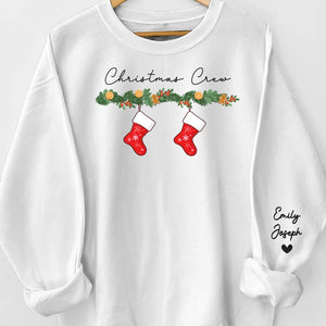 In The Warmth Of Our Family's Love - Family Personalized Custom Unisex Sweatshirt With Design On Sleeve - Christmas Gift For Family Members