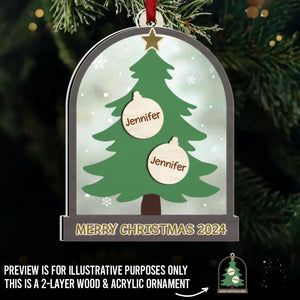 Christmas Is All About The Family! - Family Personalized Custom Wood & Acrylic Ornament - Christmas Gift For Family Members