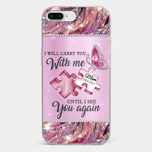 A Piece Of My Heart Lives In Heaven - Memorial Personalized Custom Clear Phone Case - Sympathy Gift For Family Members