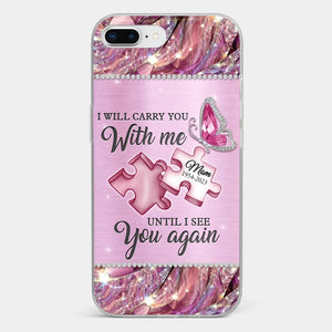 A Piece Of My Heart Lives In Heaven - Memorial Personalized Custom Clear Phone Case - Sympathy Gift For Family Members