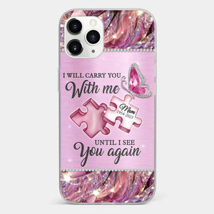 A Piece Of My Heart Lives In Heaven - Memorial Personalized Custom Clear Phone Case - Sympathy Gift For Family Members