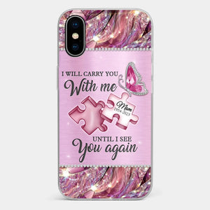 A Piece Of My Heart Lives In Heaven - Memorial Personalized Custom Clear Phone Case - Sympathy Gift For Family Members